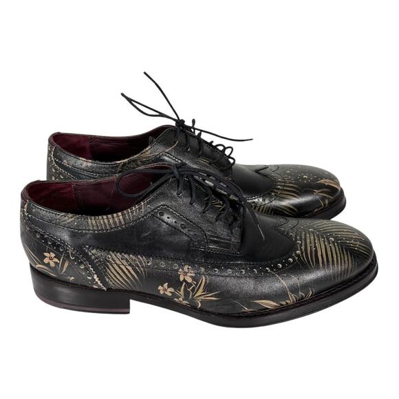 TED BAKER TROPICAL WINGTIP SHOES MISMATCH SIZES 9 RIGHT, 9.5 LEFT - Picture 6 of 9